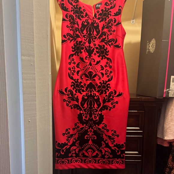 Beige by eci Dresses & Skirts - Beige by eci Red and Black Elegant Midi Dress